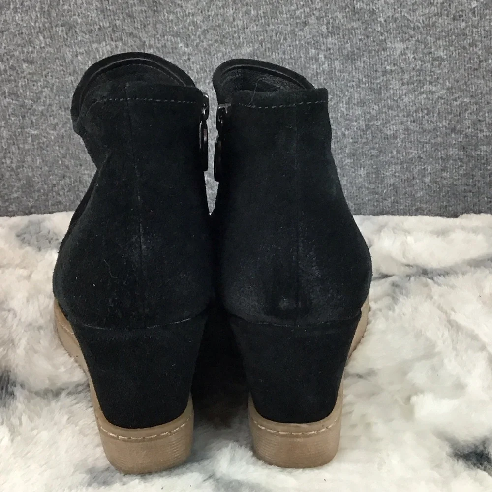 Sofft Suede Comfort Slouch Black Wedge Ankle Boots Size 9‎ M